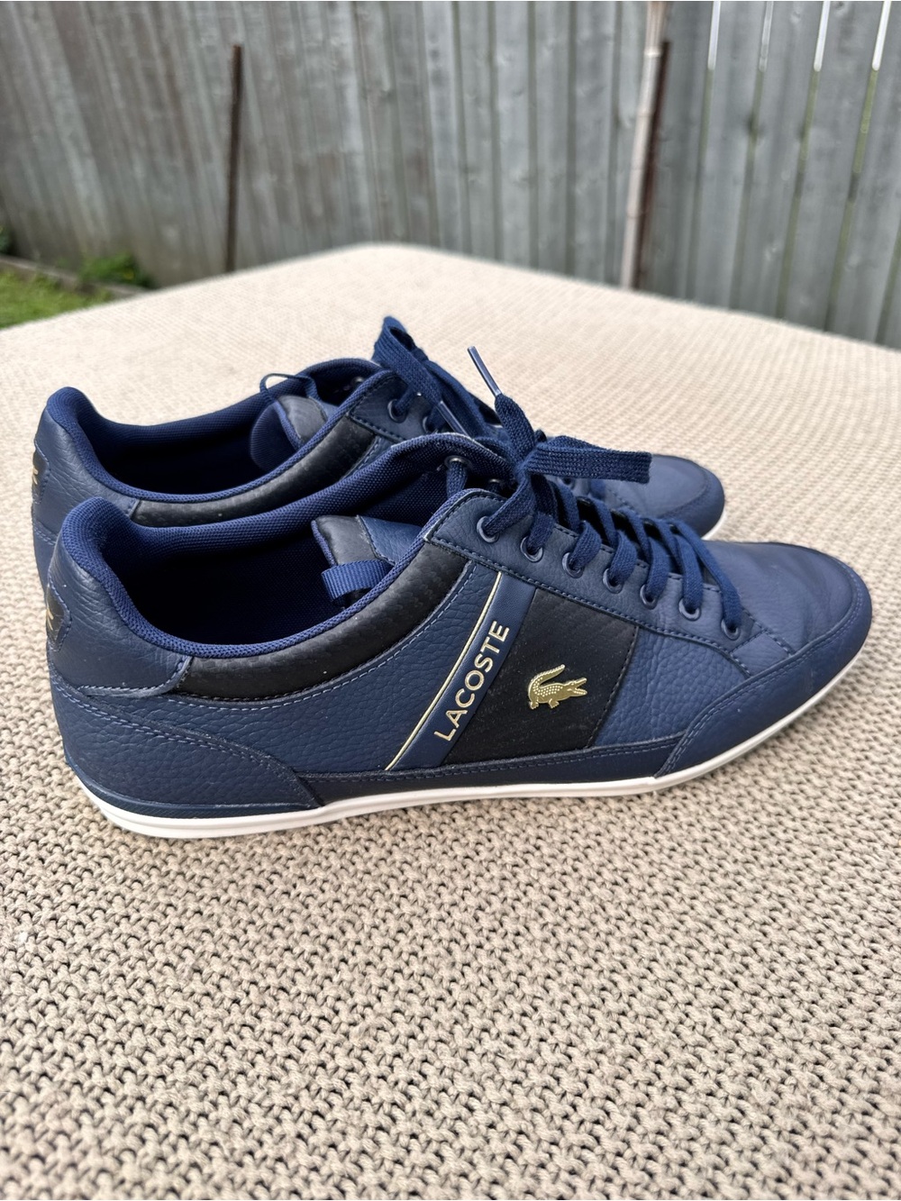 Lacoste Chaymon 0120 1 CMA Mens Blue Leather Lifestyle Sneakers Shoes Size 12